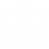 Equal Housing Opportunity logo, black background.